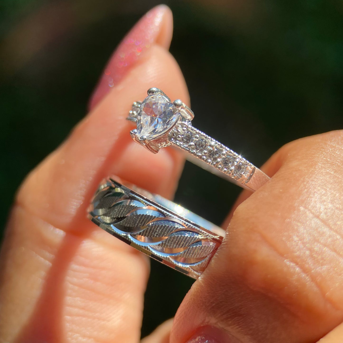Dúo de Anillos Edward-Fanny en Plata con Circonias