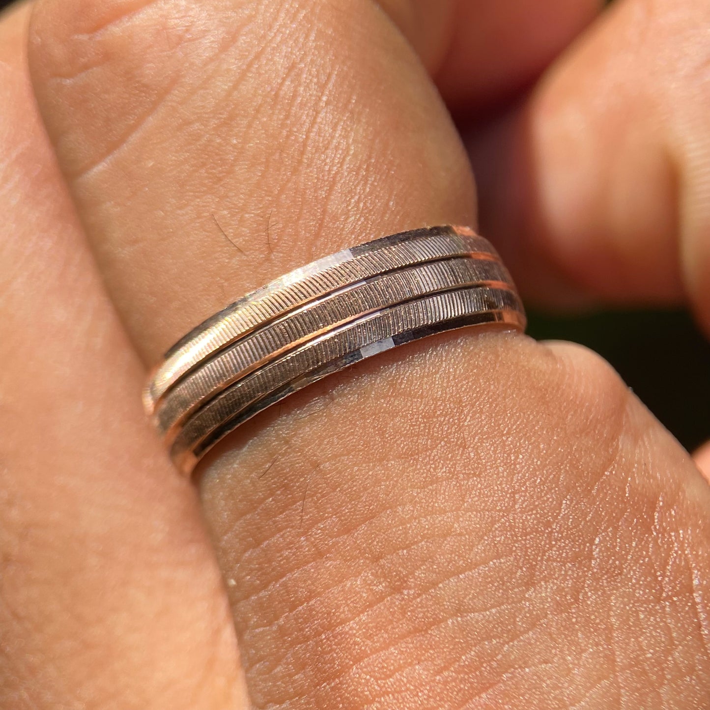 Dúo de Anillos Ethan-Amour en Plata con Baño de Oro Rosa