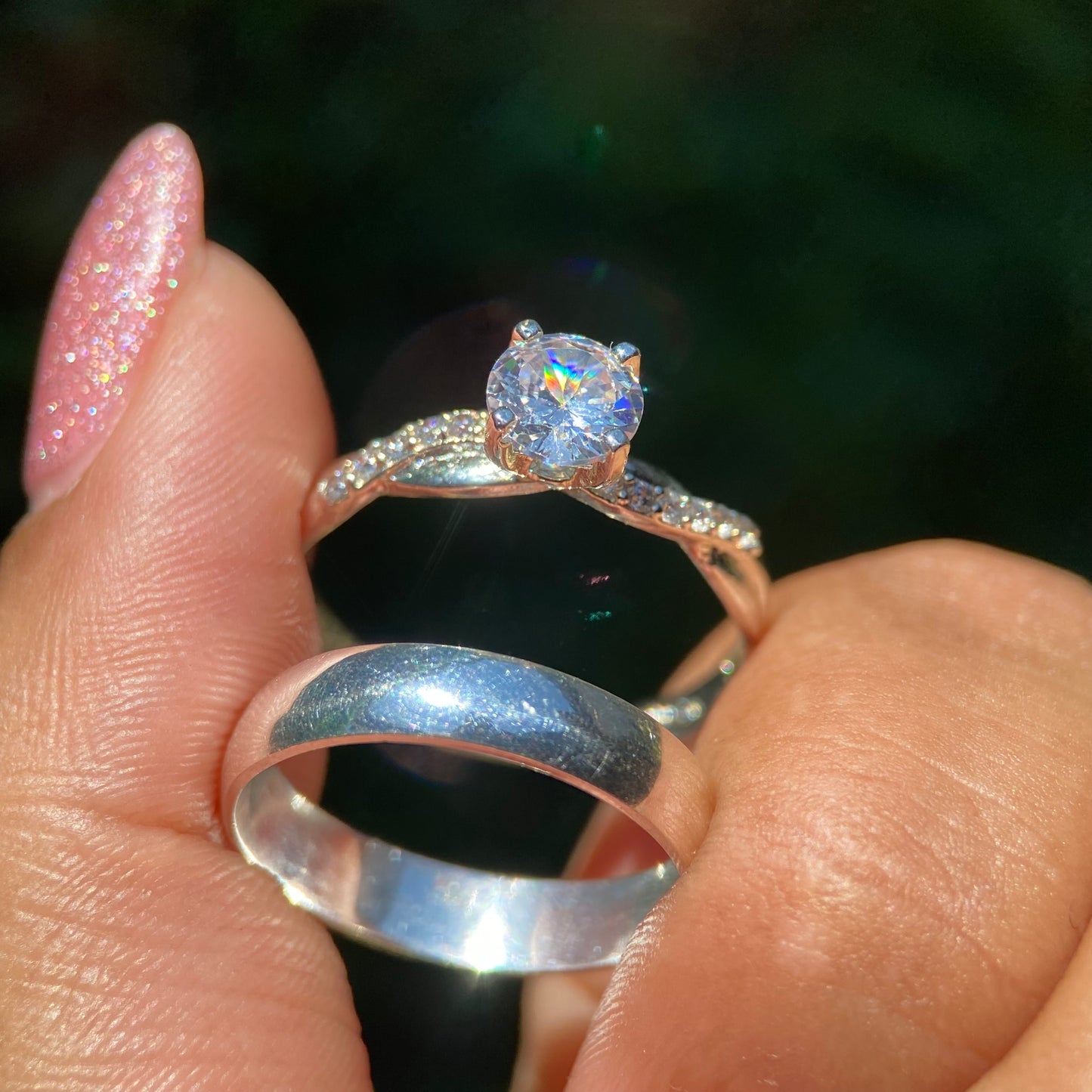 Dúo de Anillos Julian x Charlize en Plata con Circonias