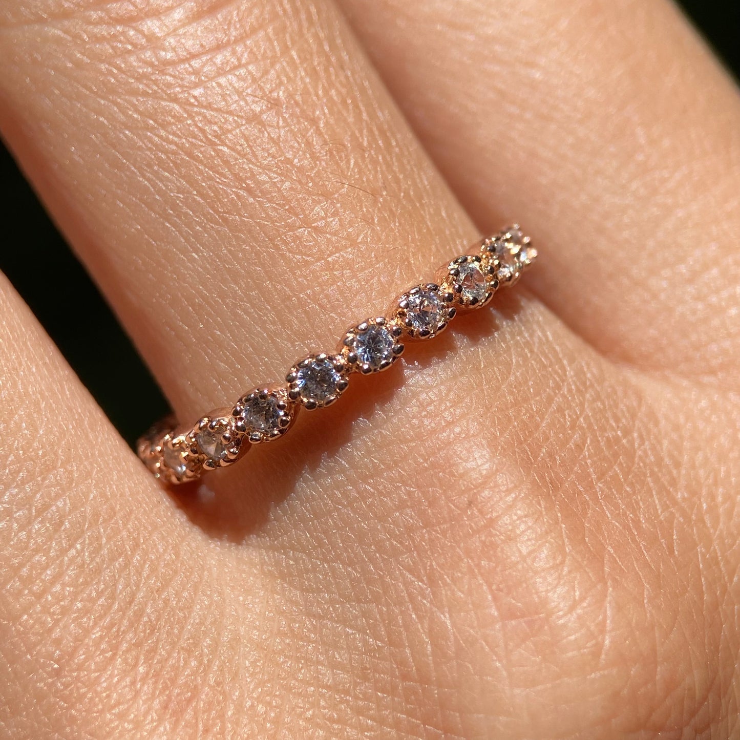 Dúo de Anillos Milan-Leah en Plata con Baño de Oro Rosa