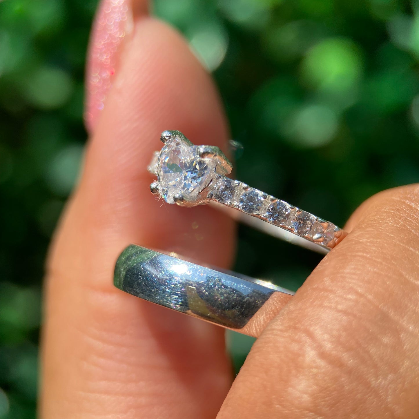 Dúo de Anillos Julian x Amour en Plata con Circonias