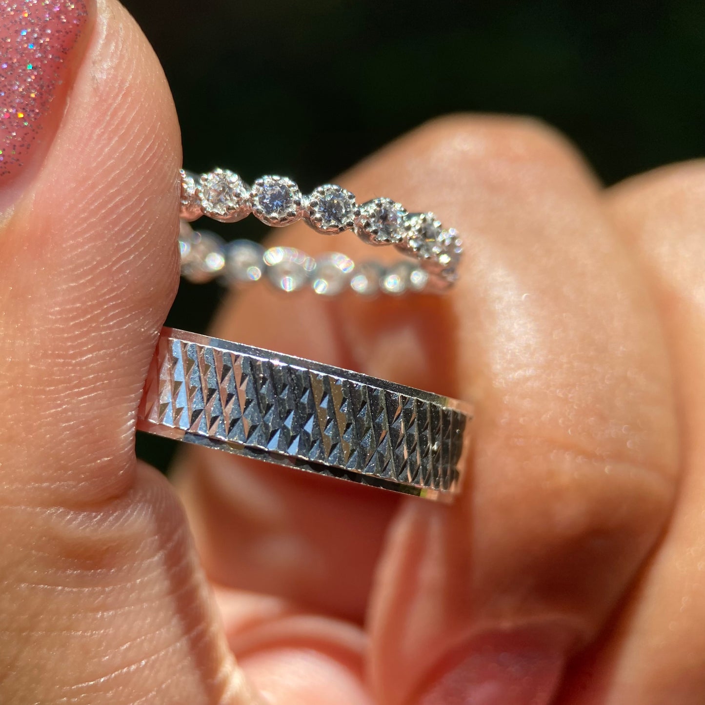Dúo de Anillos Liam x Leah en Plata con Circonias
