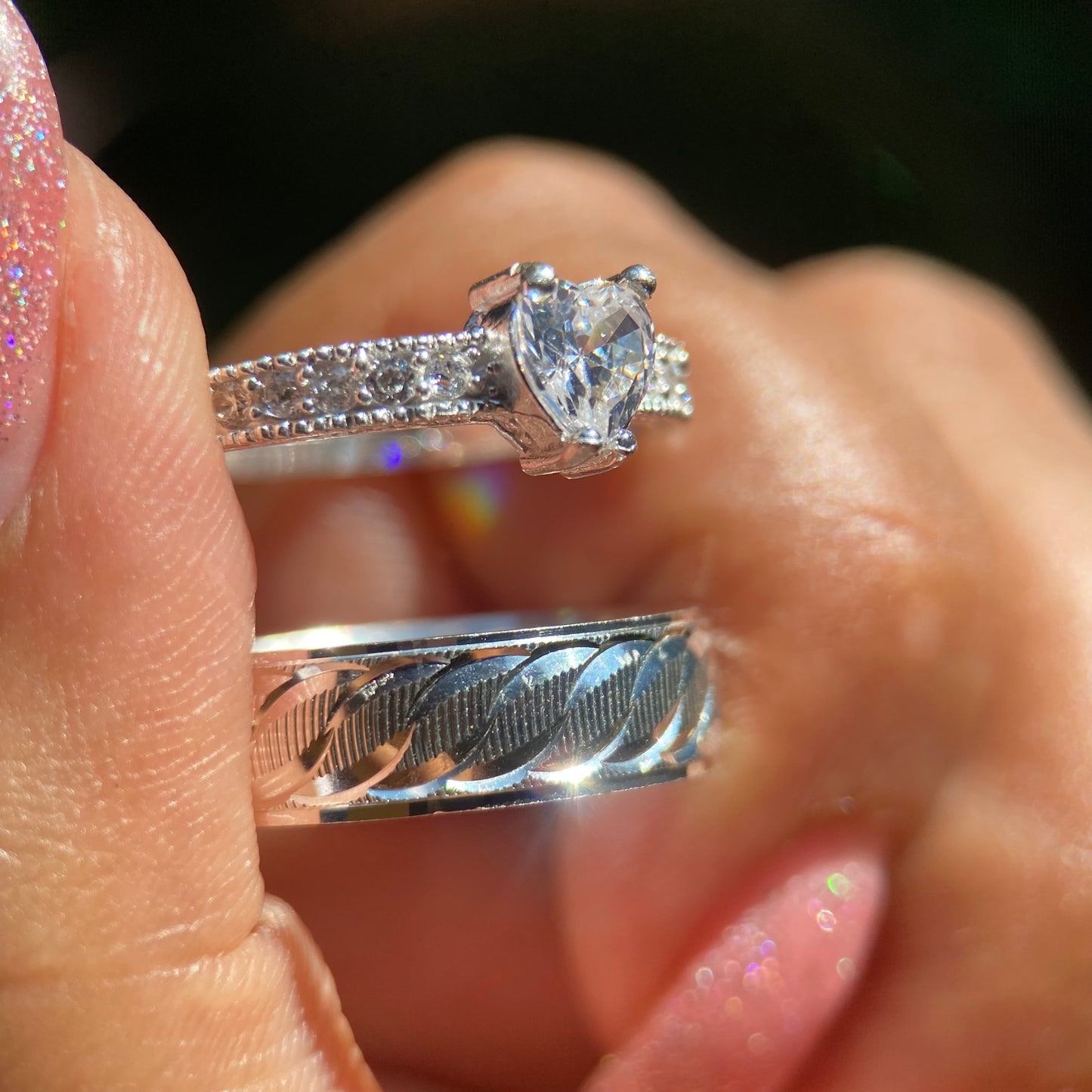 Dúo de Anillos Edward-Fanny en Plata con Circonias
