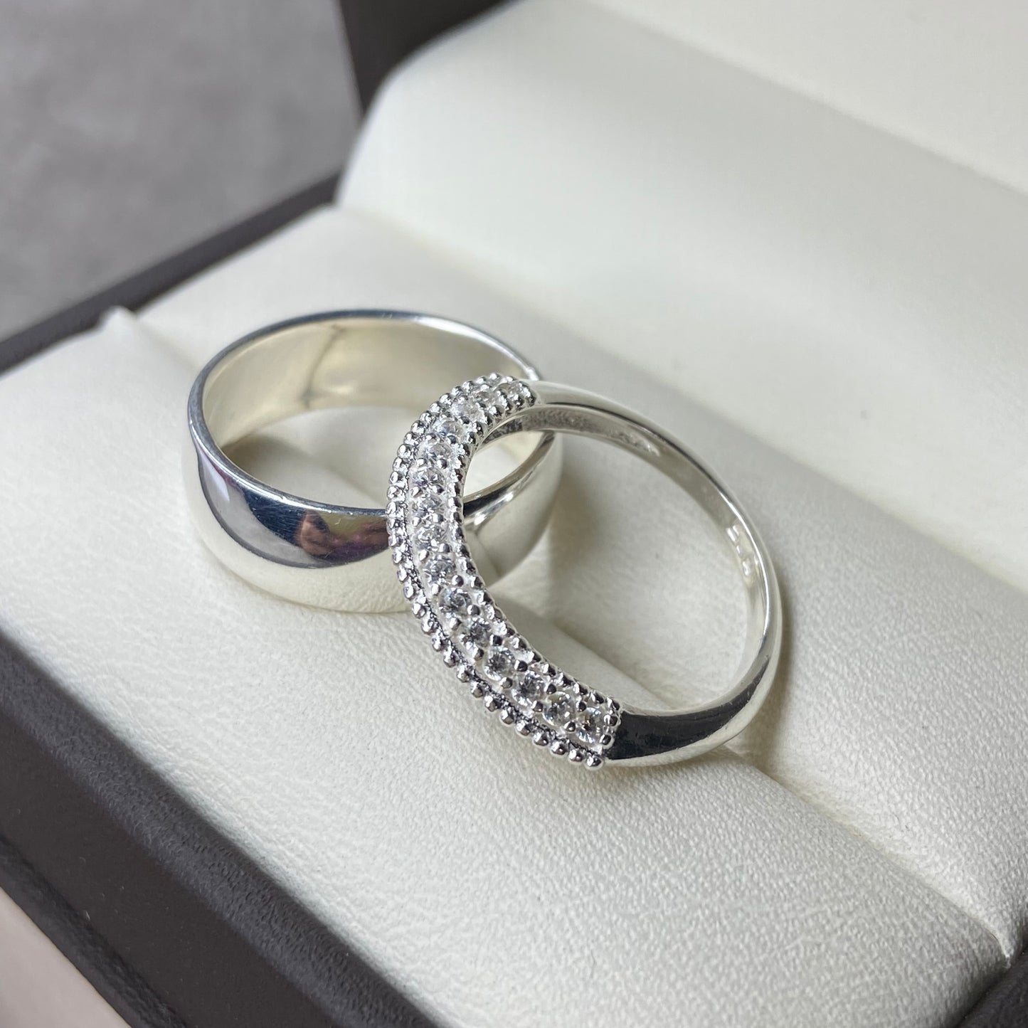 Dúo de Anillos Willow- Elsie en Plata con Circonias