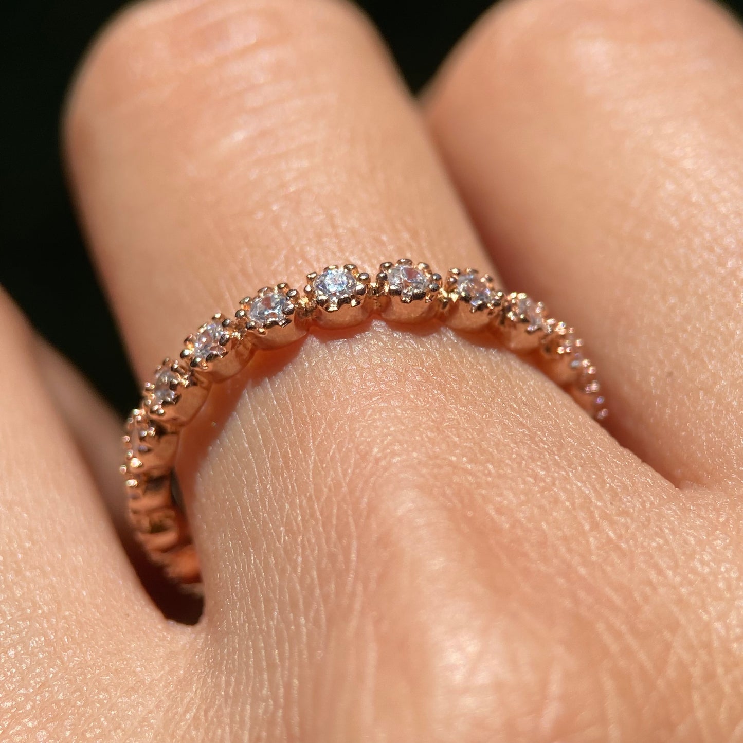 Dúo de Anillos Milan-Leah en Plata con Baño de Oro Rosa
