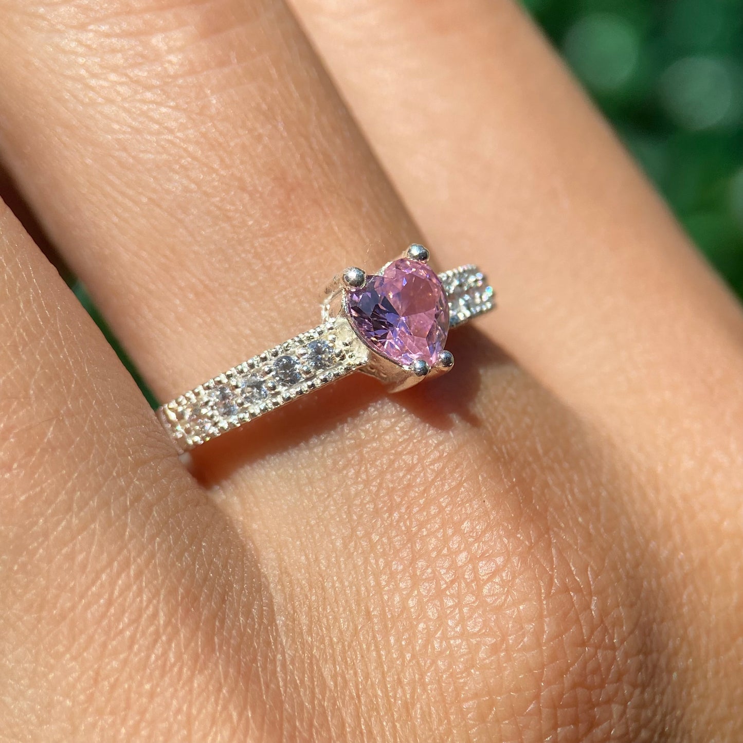 Dúo de Anillos Richard-Fanny en Plata con Circonia Rosa