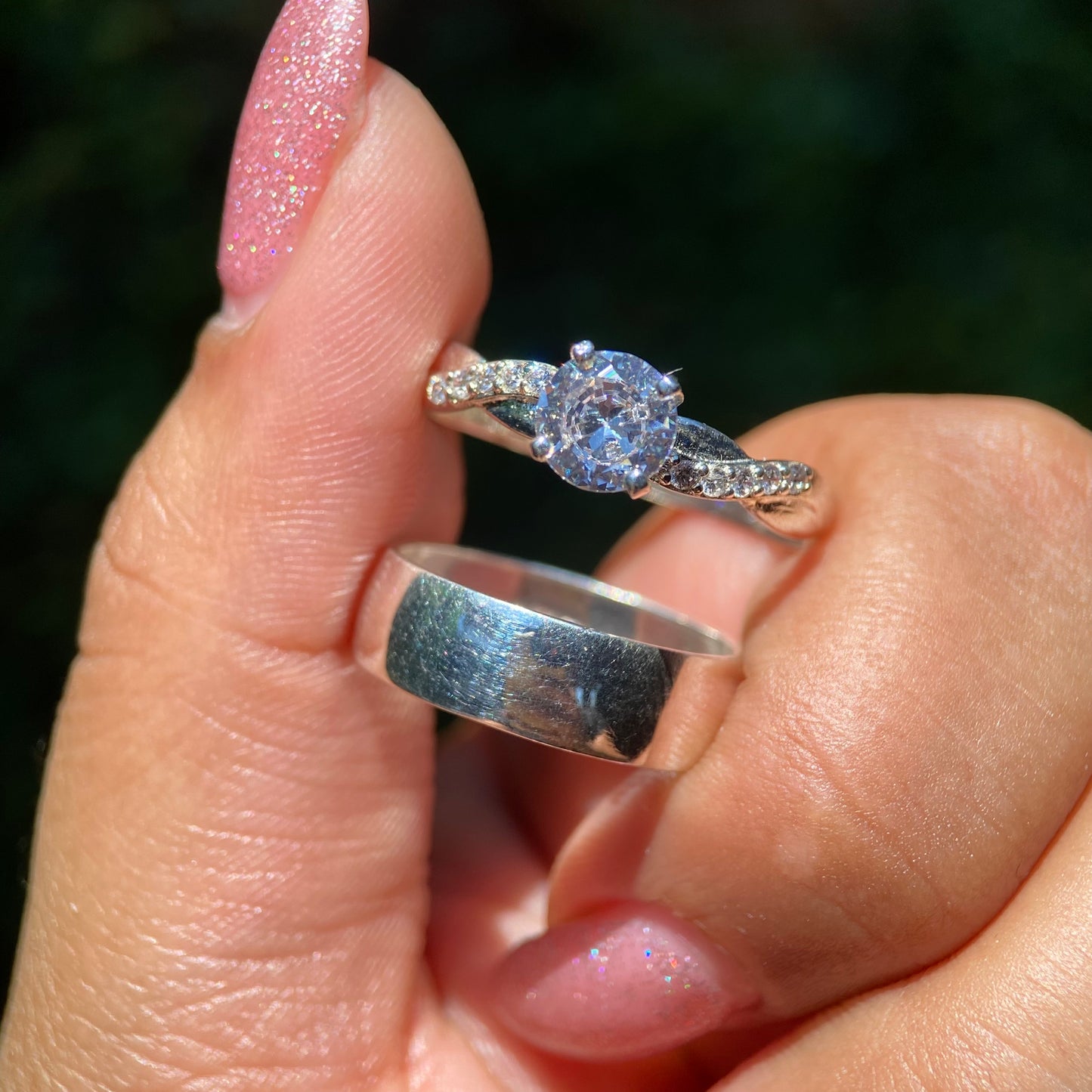 Dúo de Anillos Willow x Charlize en Plata con Circonias