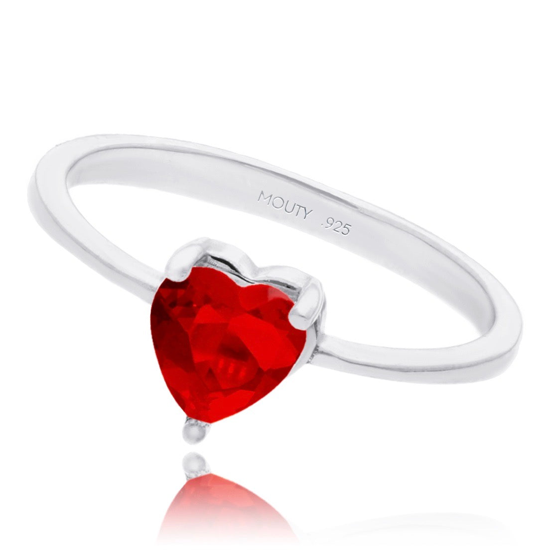 Anillo Zara en Plata con Circonia Roja