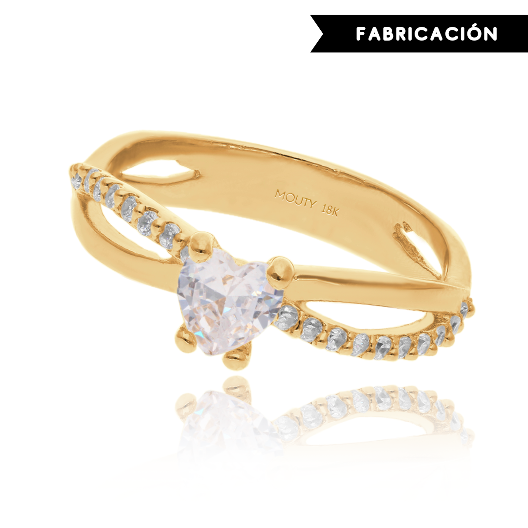 Anillo Lenn en Oro Amarillo 18k con Circonias