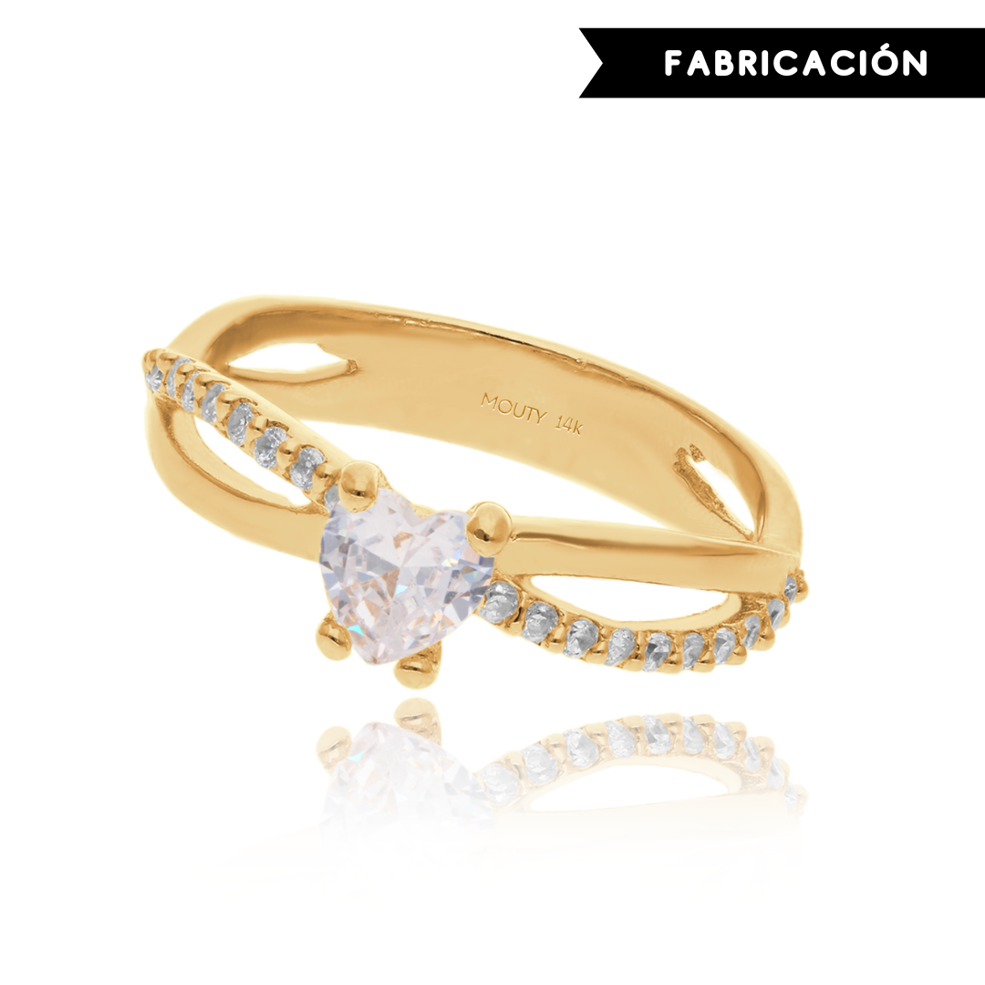 Anillo Lenn en Oro Amarillo 14k con Circonias