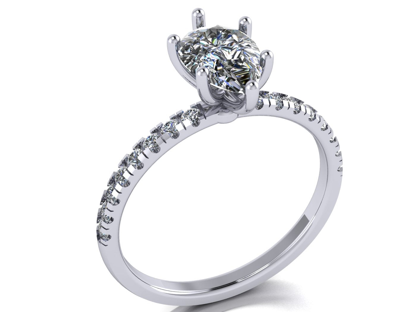 Anillo Val en oro corte pera