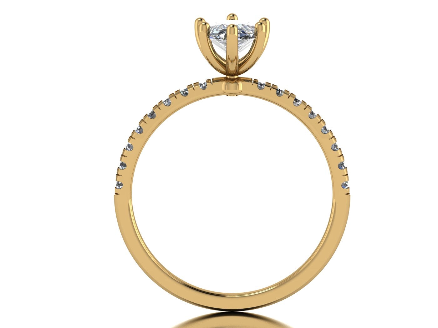 Anillo Val en oro corte pera