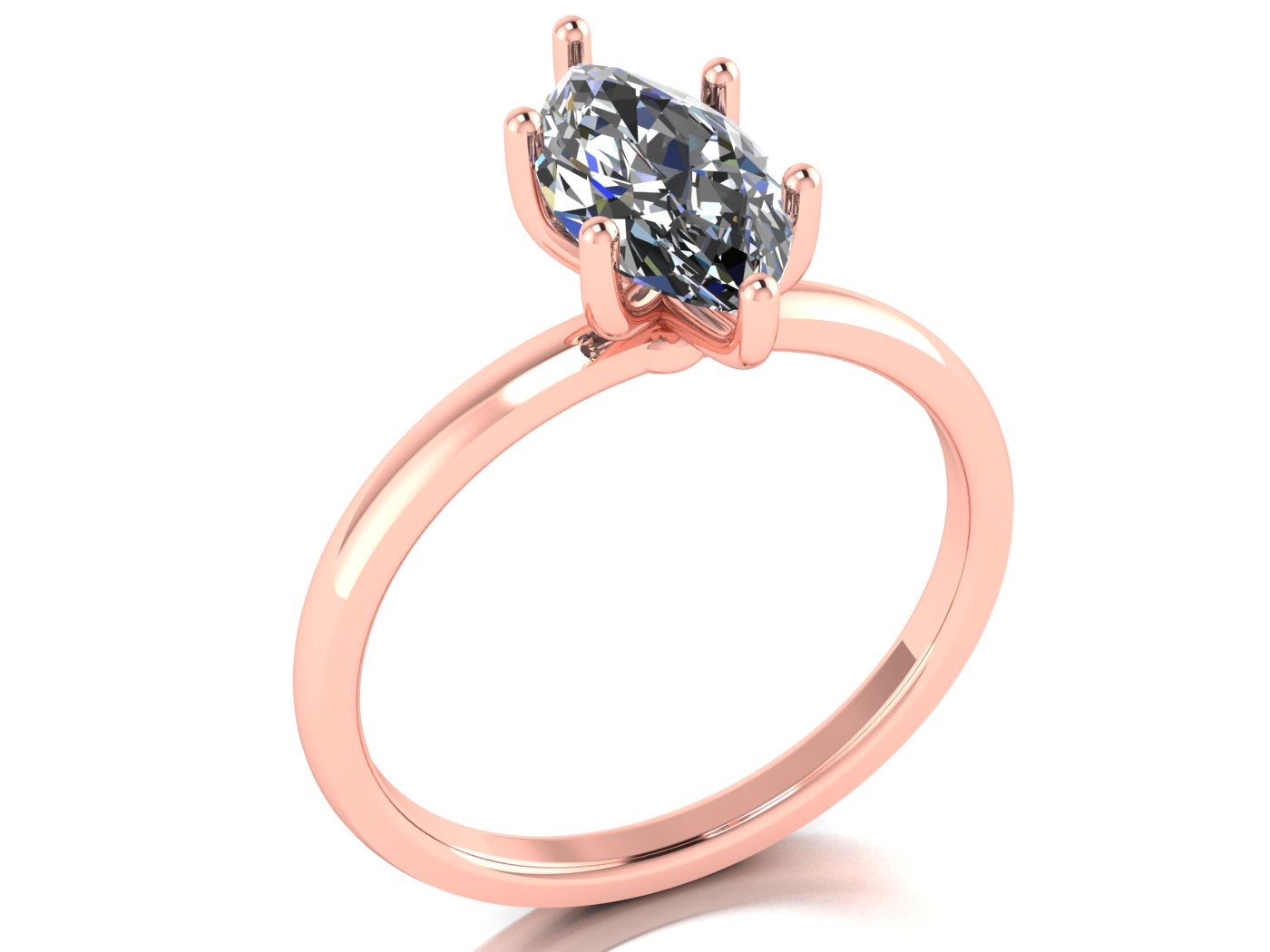 Anillo Malva en Oro corte marquise