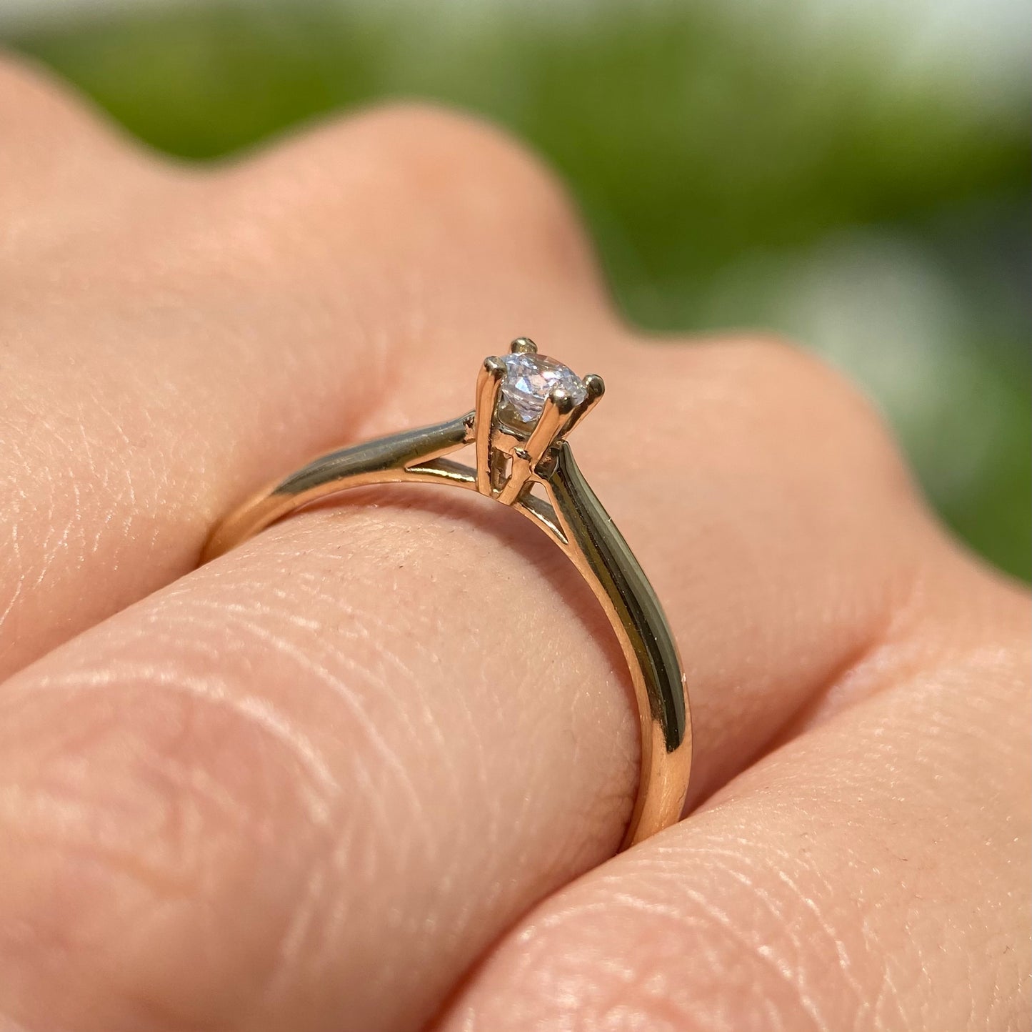 Ring in 14k yellow gold with white zirconia Cod.MAN 251