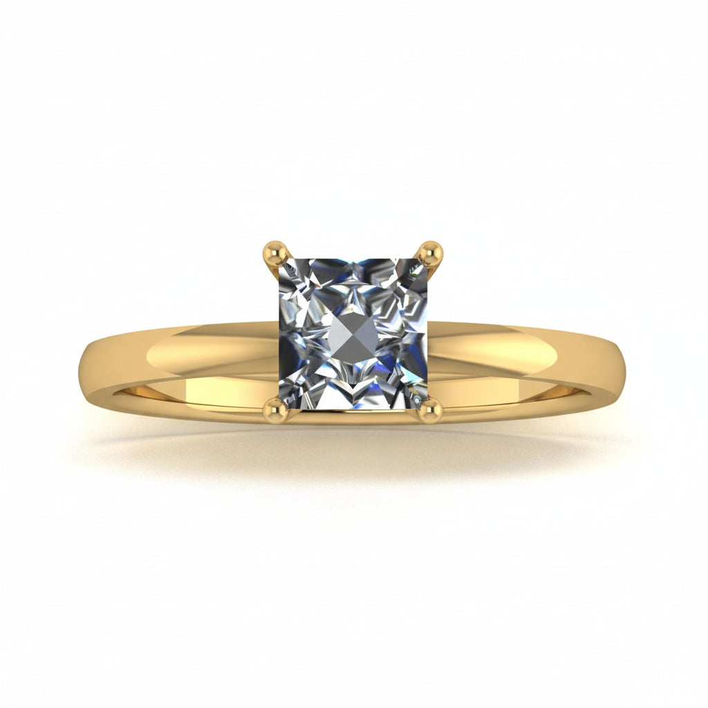 Anillo Malva en Oro corte princess