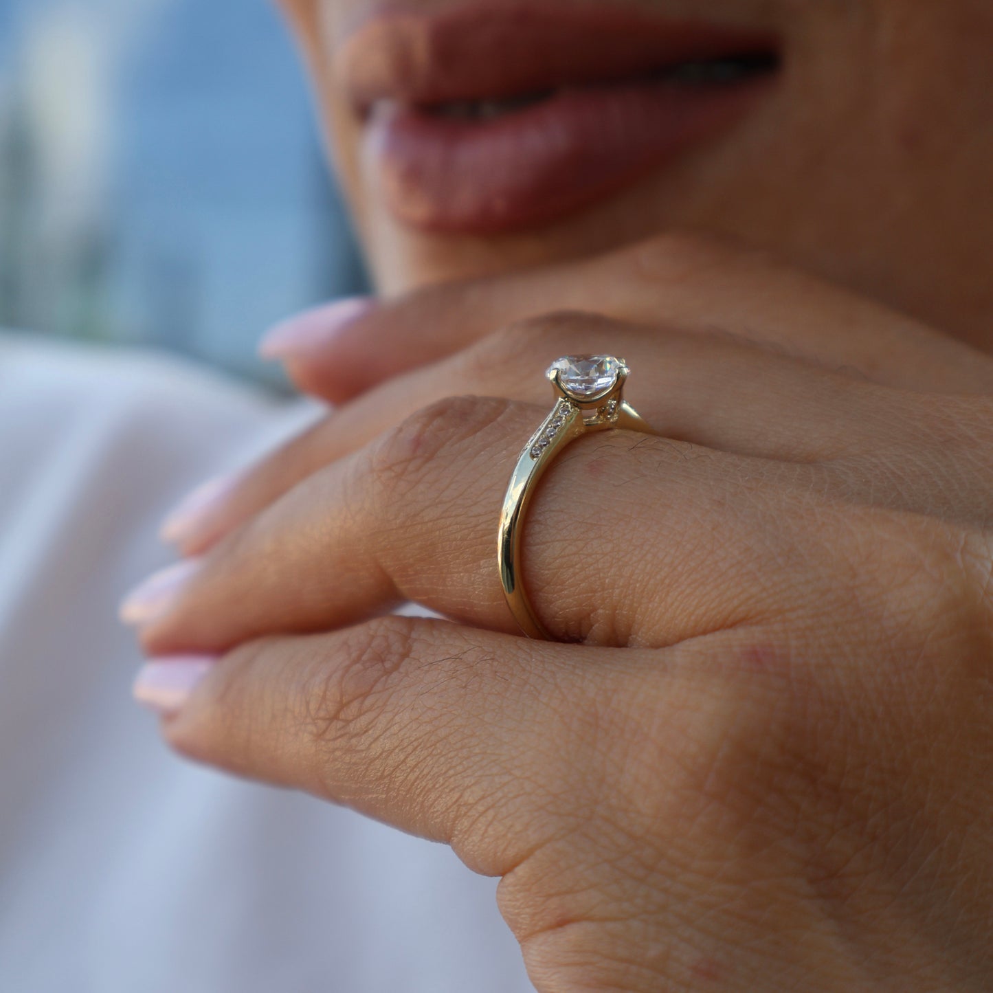 Anillo en Oro Amarillo 14k con Circonia Mod.16005