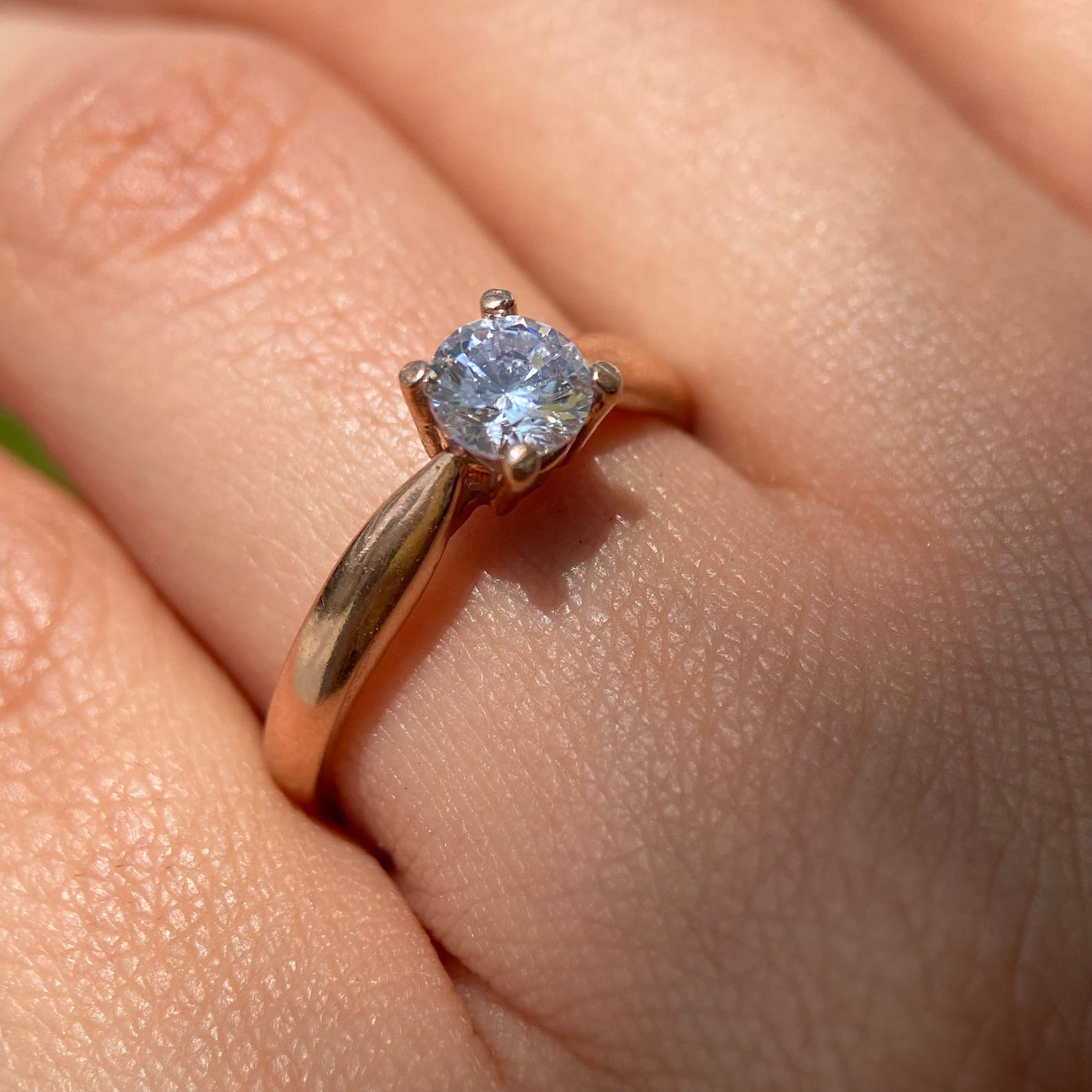 10k rose gold ring with white zirconia Cod.MAN-NA