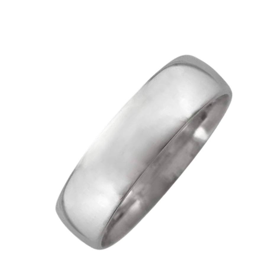 Argolla Lisa en Oro blanco 6mm