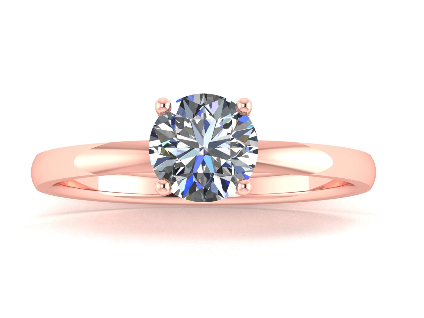 Anillo Malva en Oro corte redondo