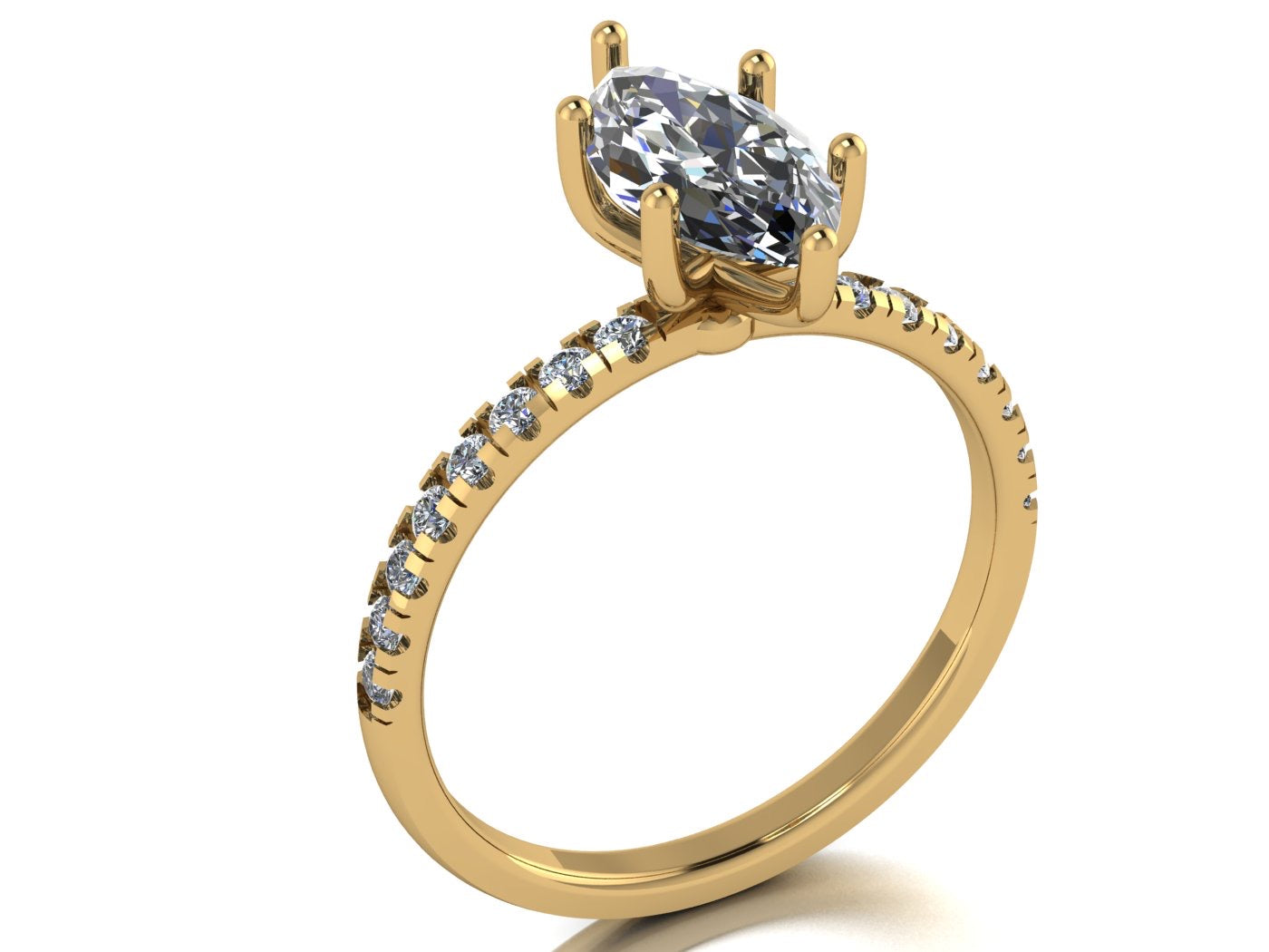 Anillo Val en Oro corte marquise
