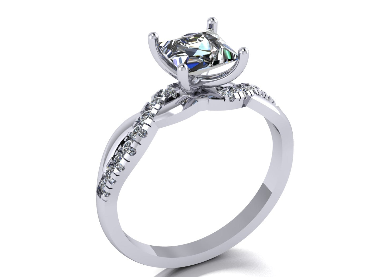 Anillo Zacil en Oro corte princess