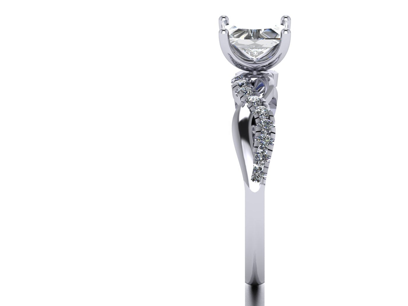 Anillo Zacil en Oro corte princess
