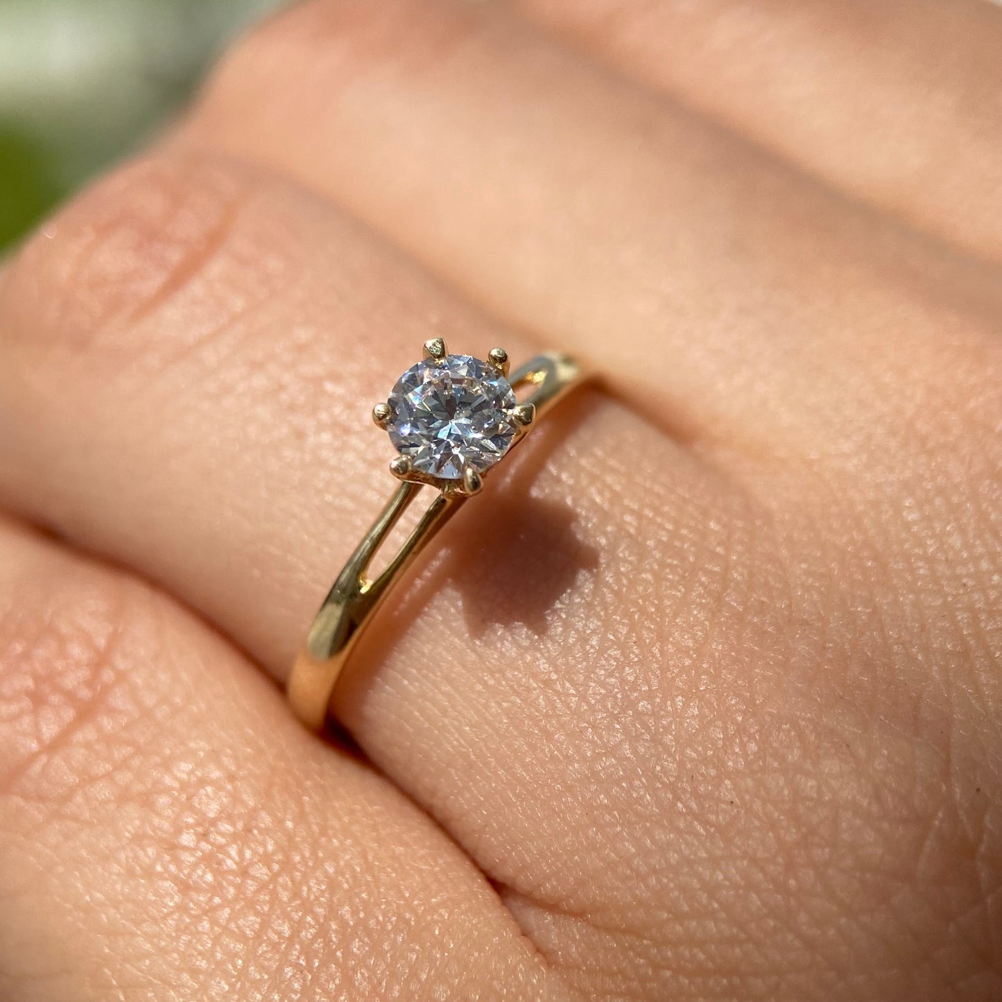 14k yellow gold ring with white zirconia Cod.MAN242