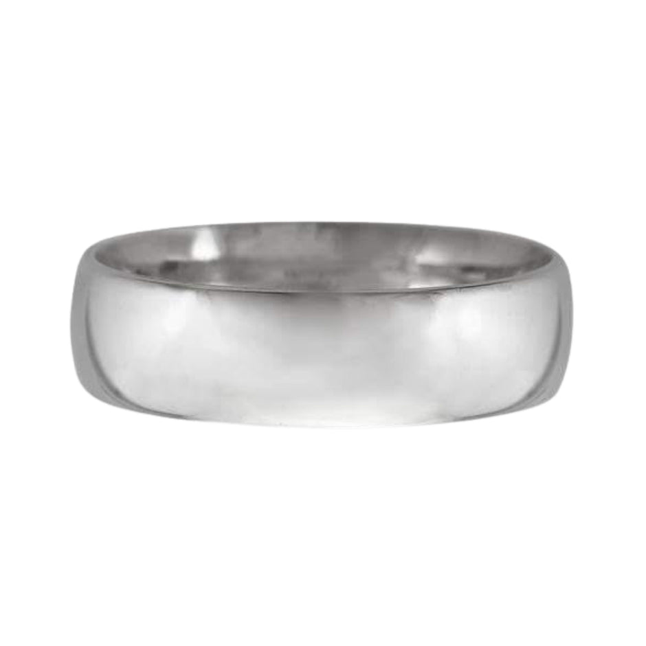 Argolla Lisa en Oro blanco 6mm