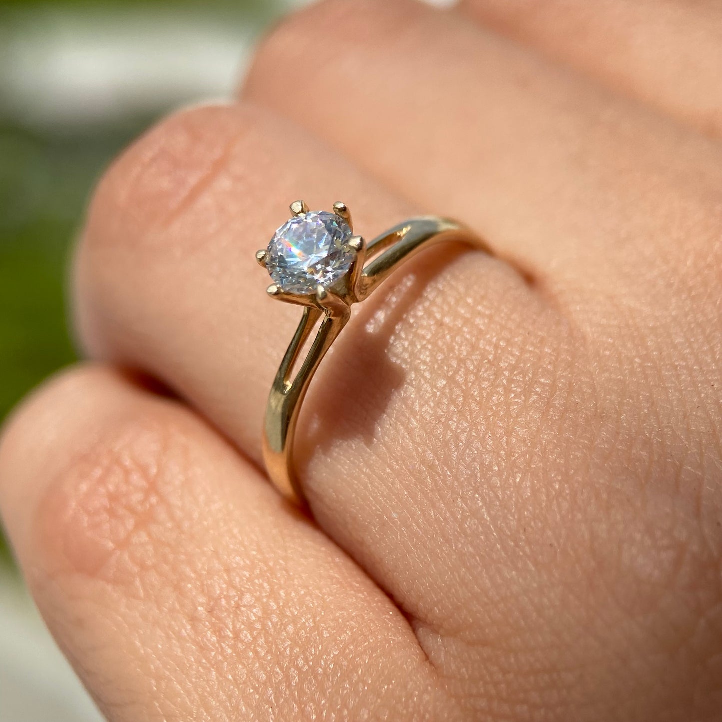 14k yellow gold ring with white zirconia Cod.MAN242