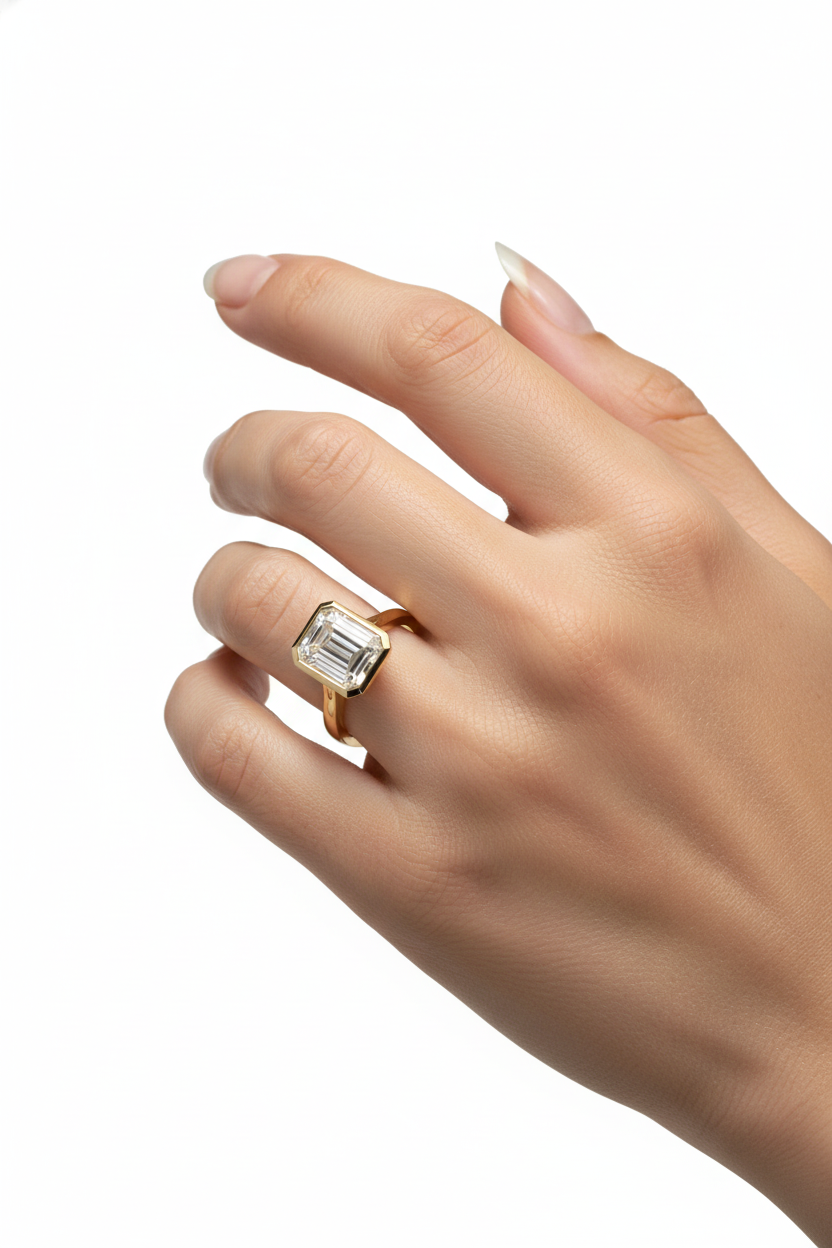 Anillo Anya en oro corte esmeralda 3.00 ct