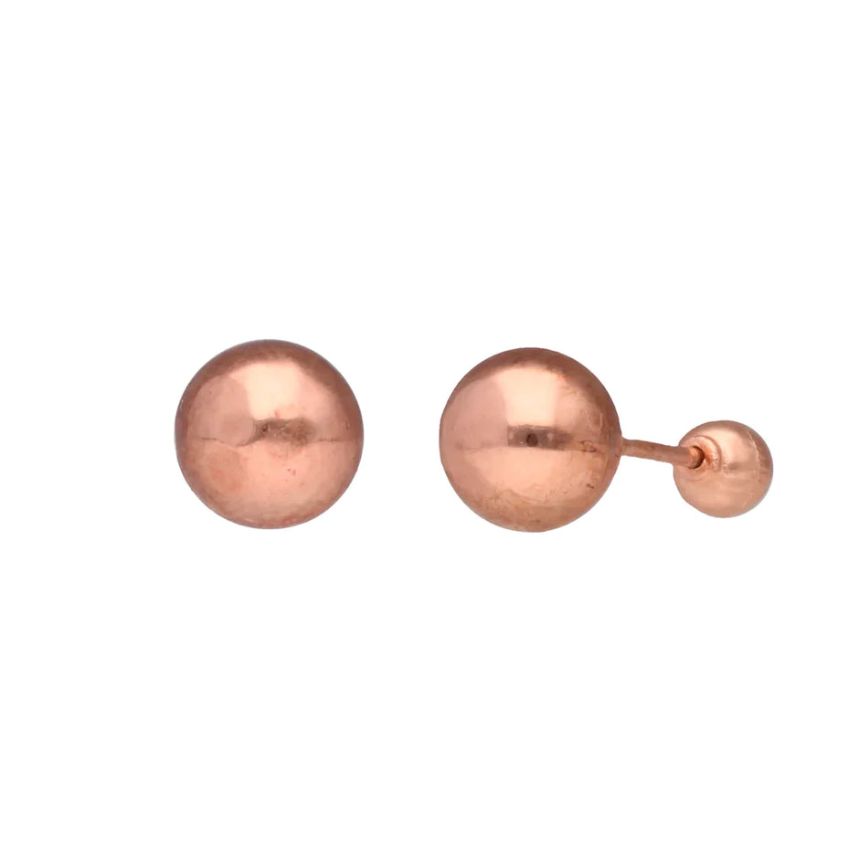 Broqueles Dormilona Oro Rosa 10k Cod. BROML009 7mm