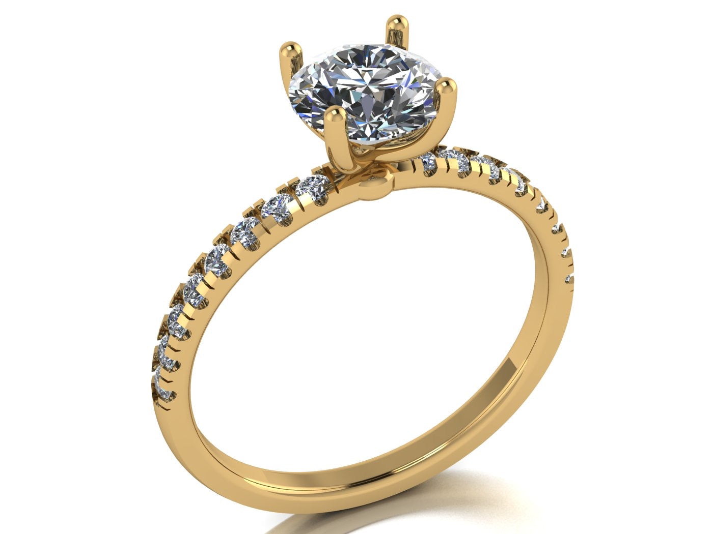 Anillo Val en Oro corte redondo