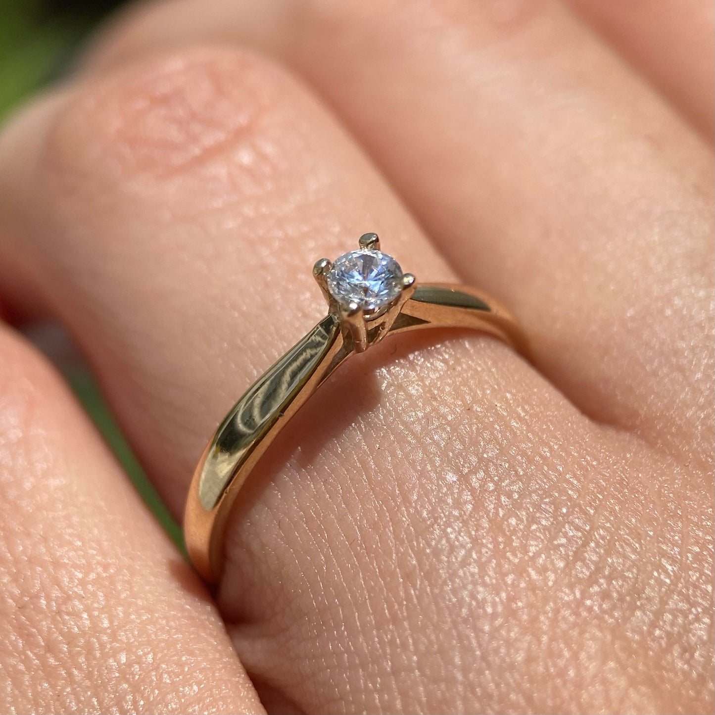Ring in 14k yellow gold with white zirconia Cod.MAN 251
