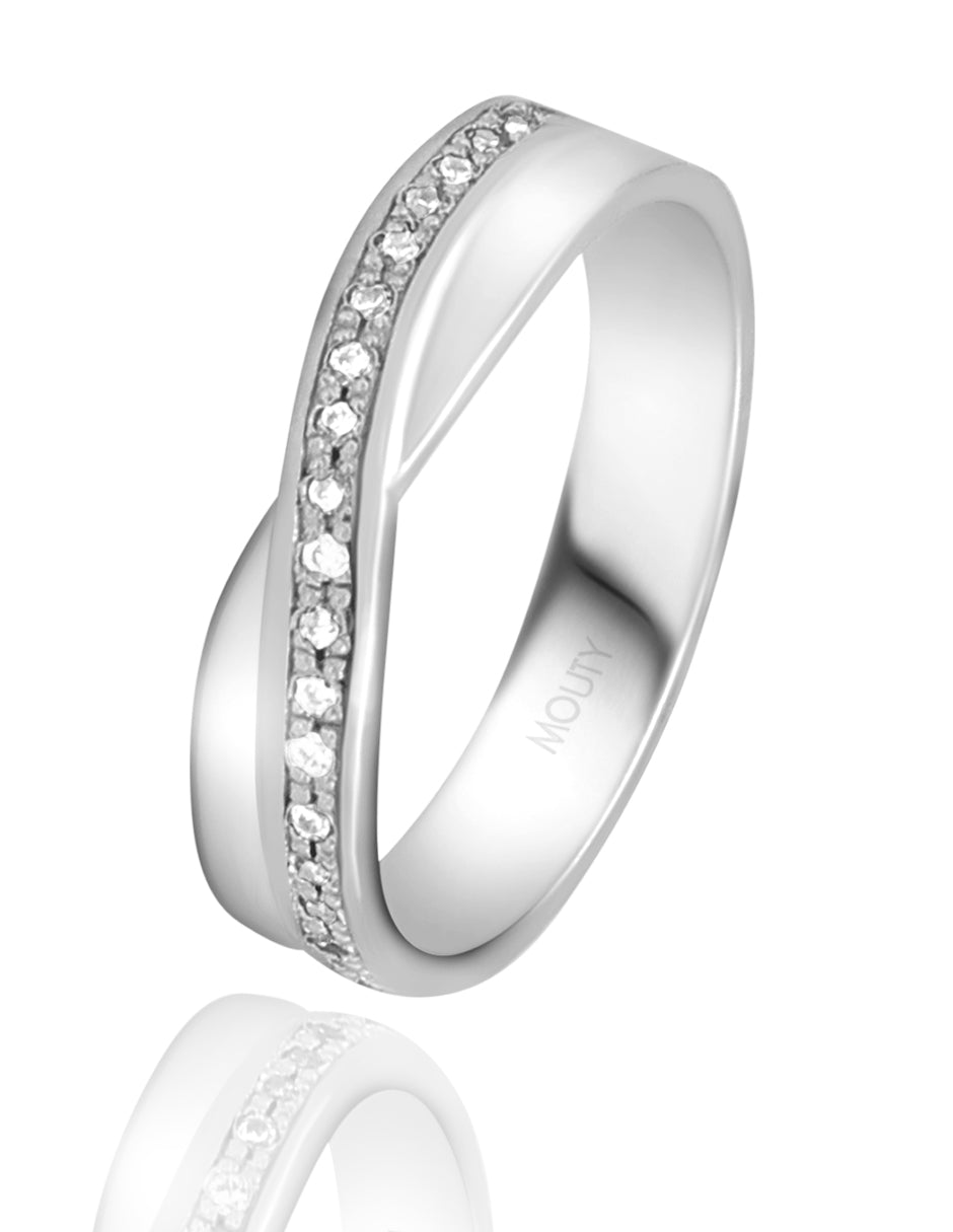Duó de argollas Infinite 5mm con circonias en plata
