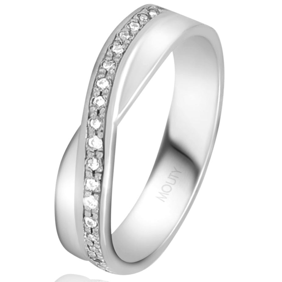 Argolla Infinite 5mm en plata  con circonias