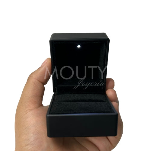 Estuche para anillo color negro con luz LED (no incluye anillo)