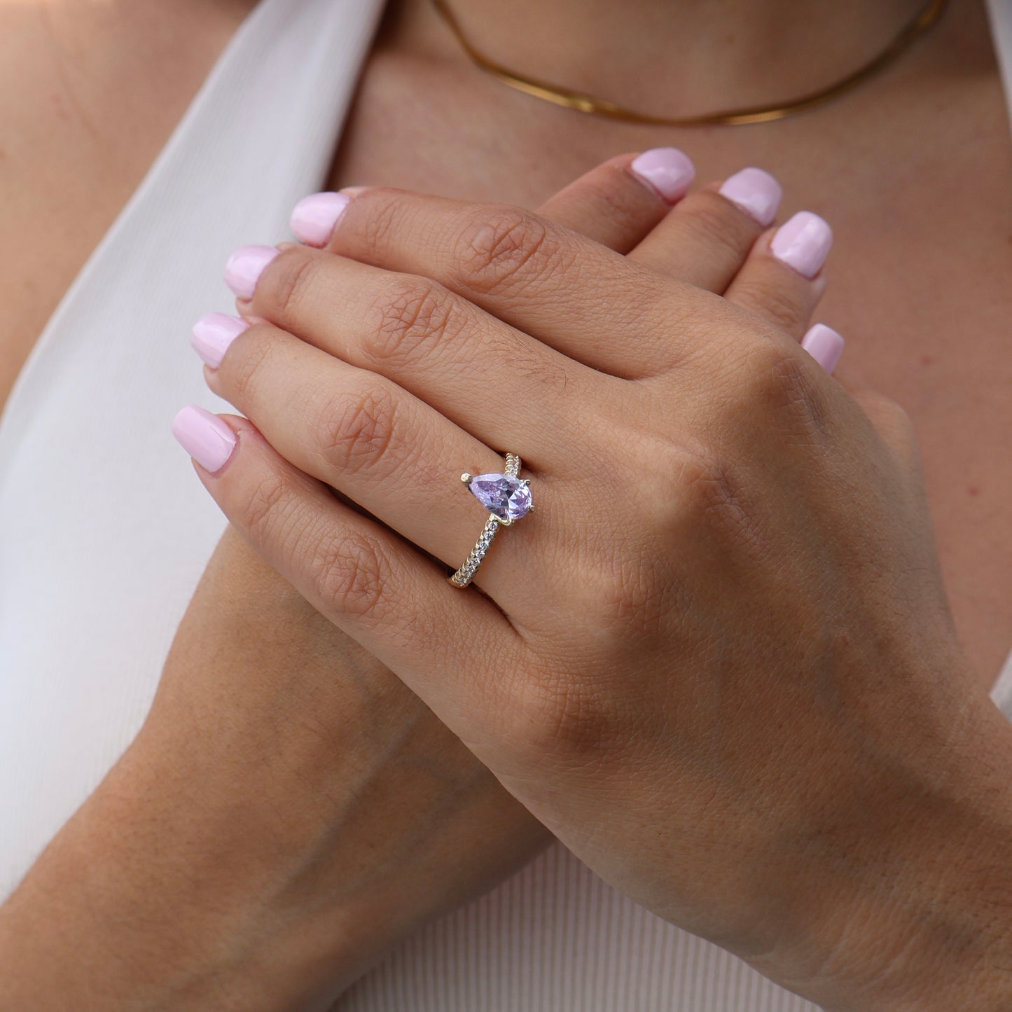Anillo en Oro Amarillo 14k con Circonia Mod.16003