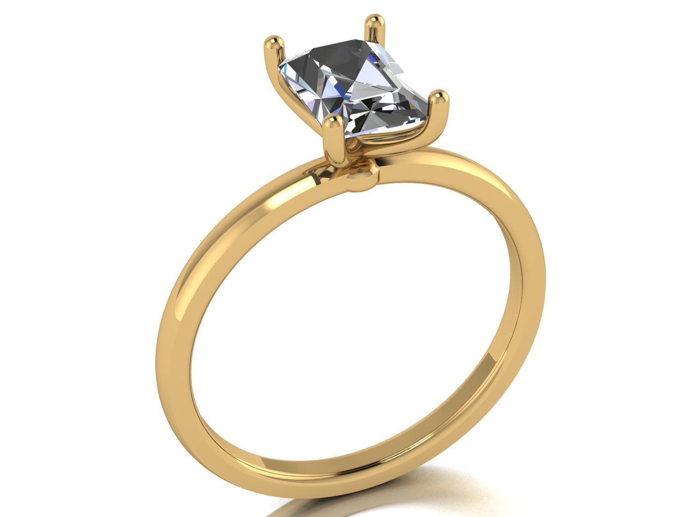 Anillo Malva en Oro corte esmeralda