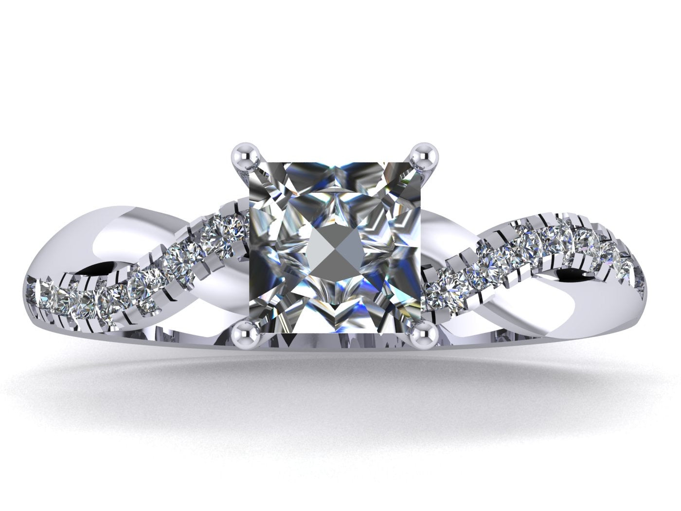 Anillo Zacil en Oro corte princess
