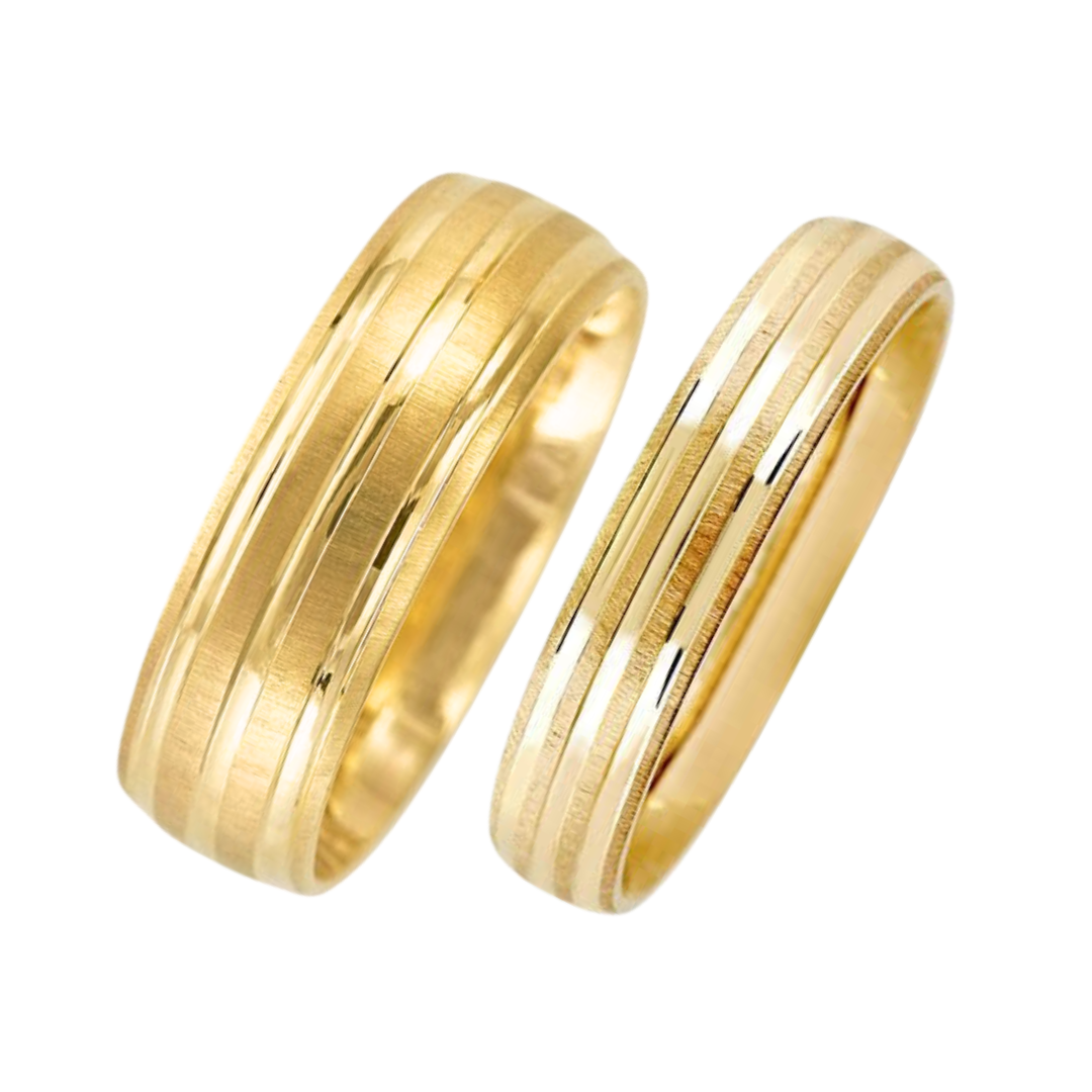 Par de argollas Georgia en oro 6mm y 4mm