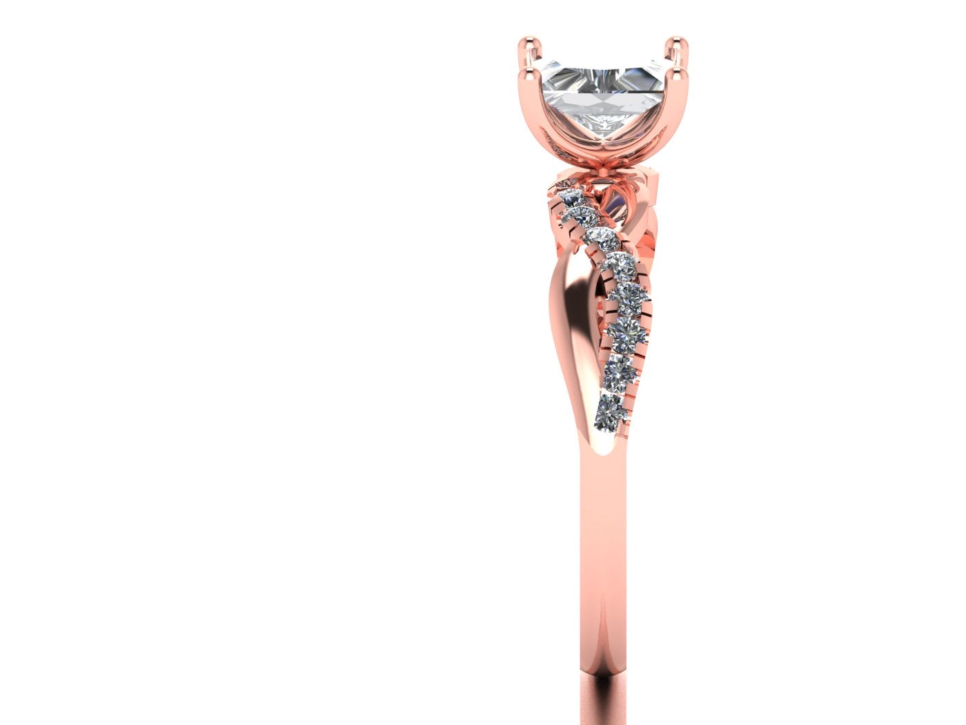 Anillo Zacil en Oro corte princess