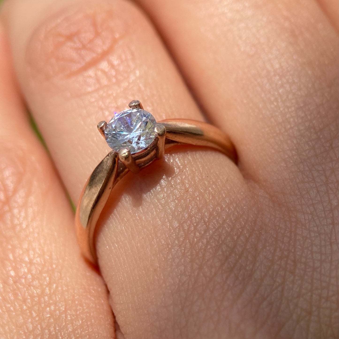 10k rose gold ring with white zirconia Cod.MAN-NA