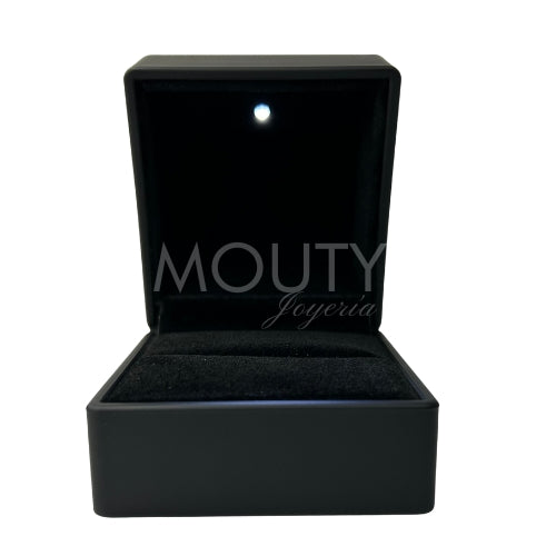 Estuche para anillo color negro con luz LED (no incluye anillo)