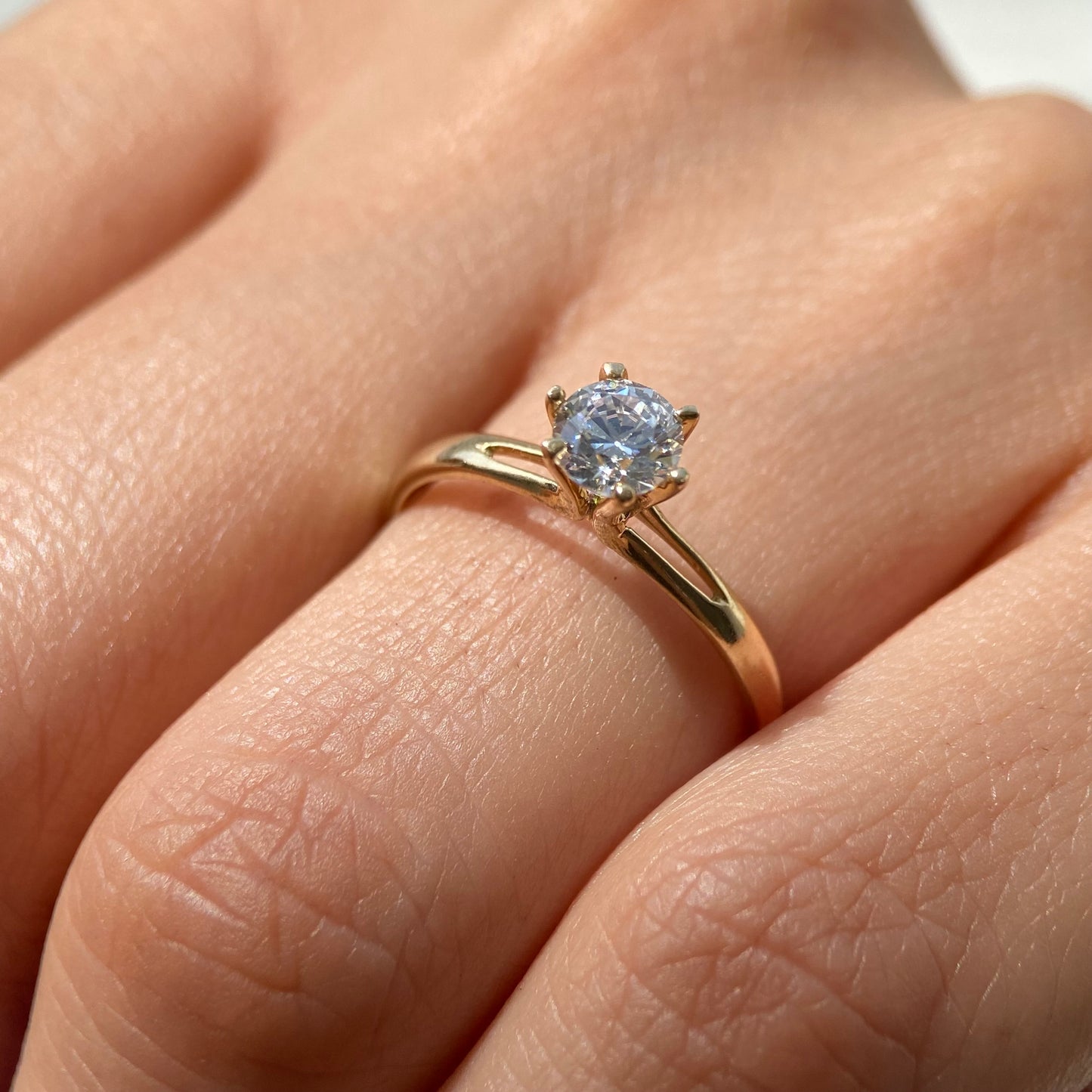 14k yellow gold ring with white zirconia Cod.MAN242