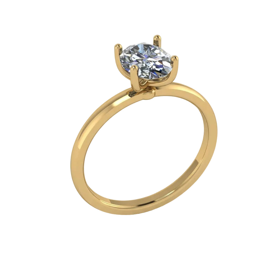 Anillo Malva en Oro corte oval