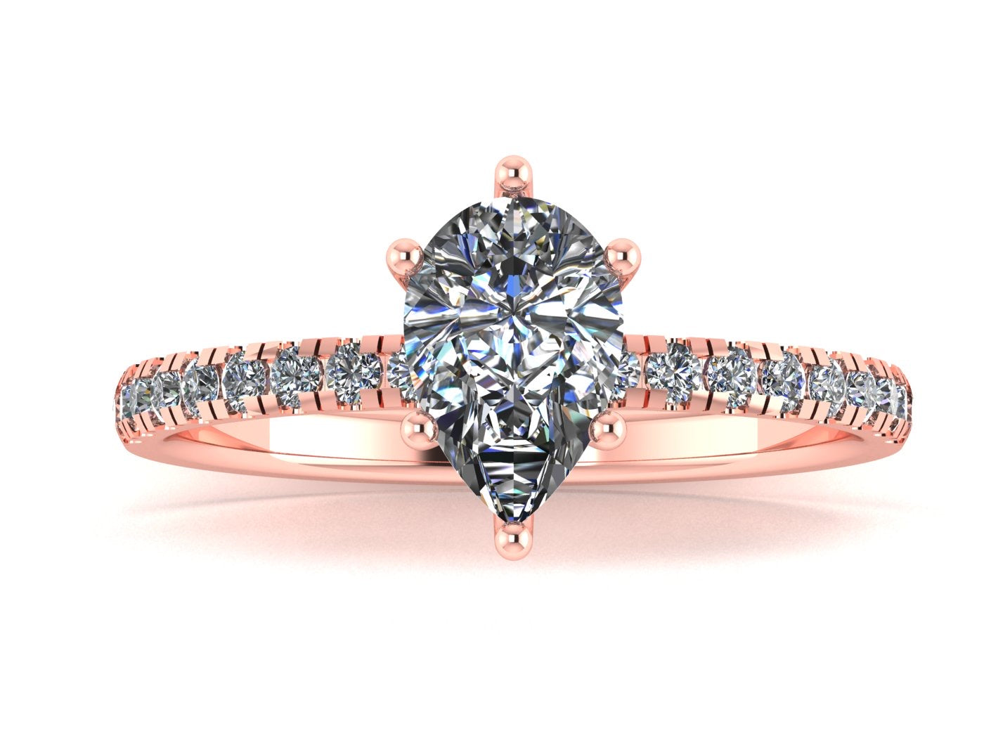 Anillo Val en oro corte pera