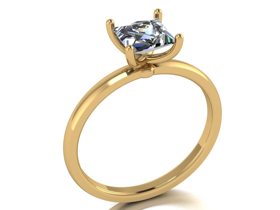 Anillo Malva en Oro corte princess