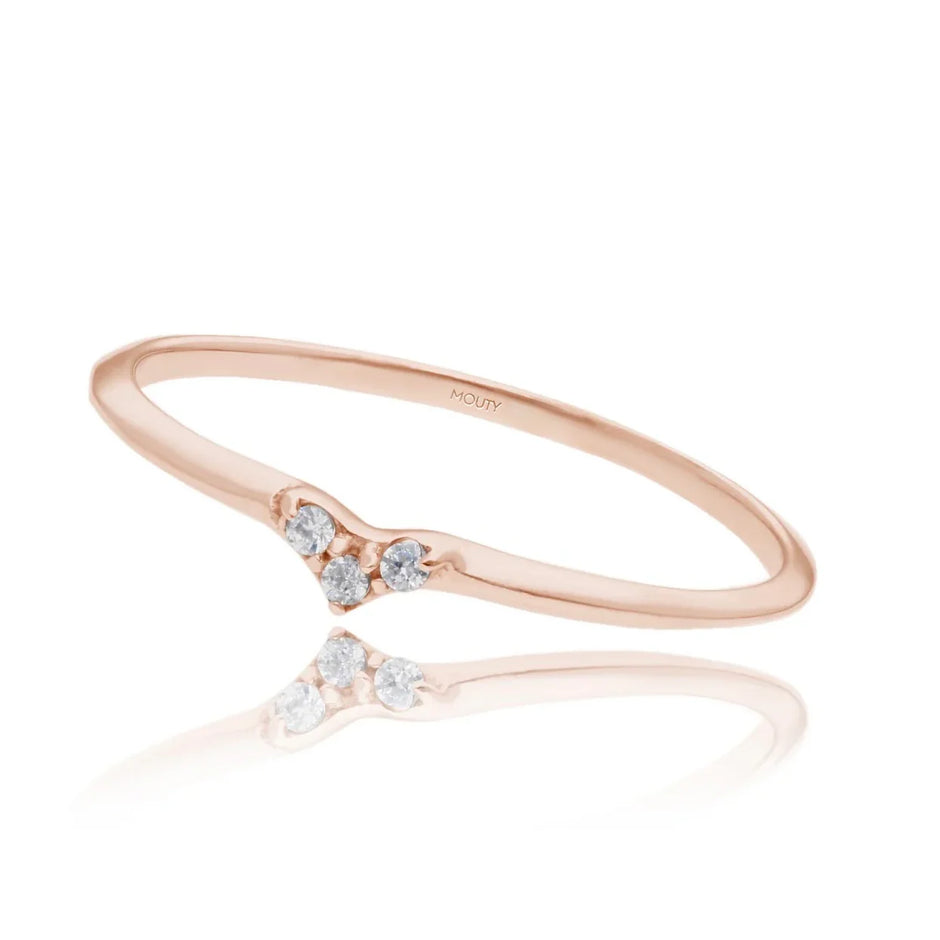 Anillo Angeline en oro rosa 14k con circonias