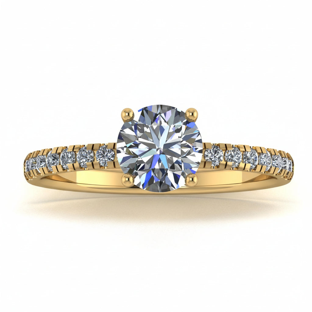 Anillo Val en Oro corte redondo