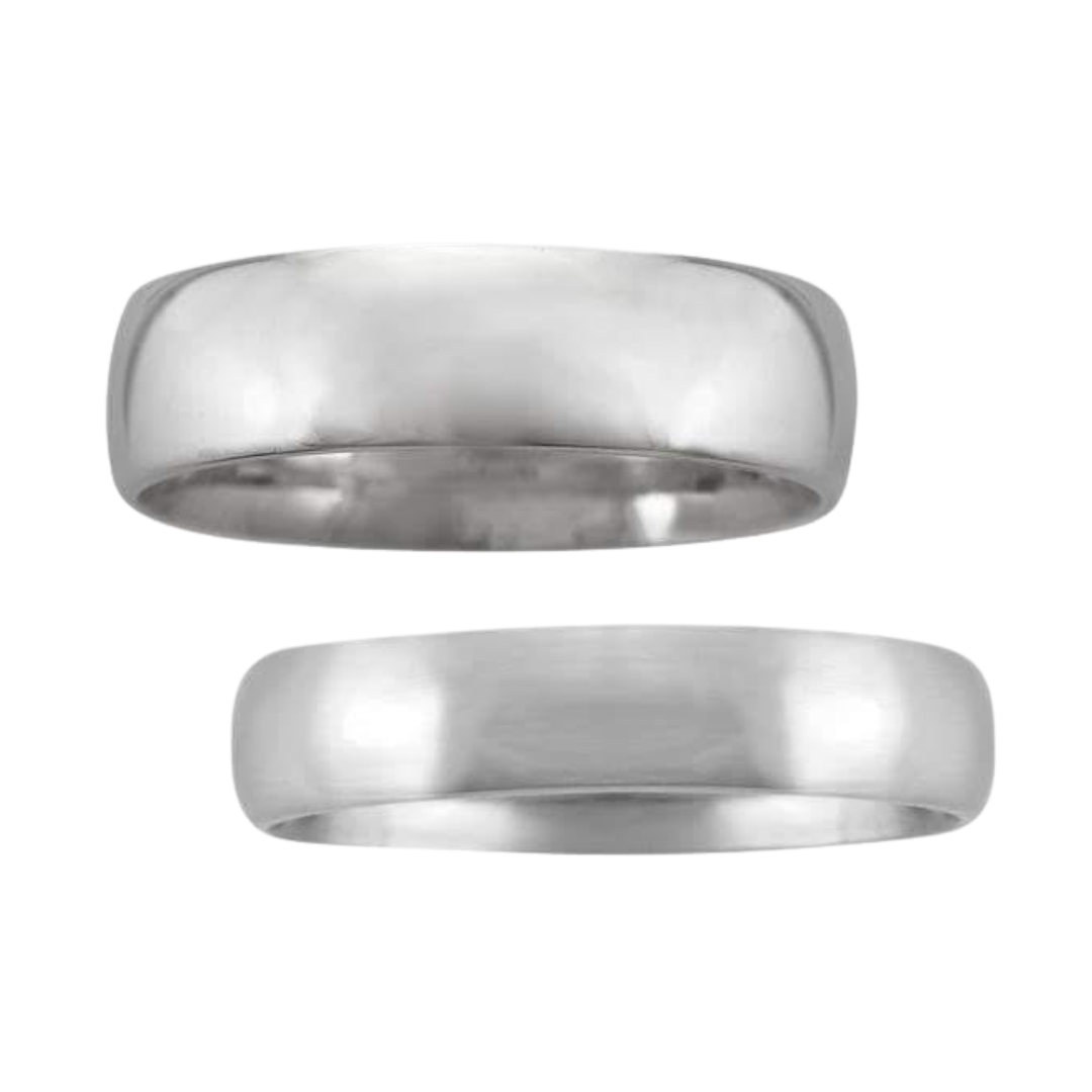 Par de argollas Lisas en oro 6mm y 4mm